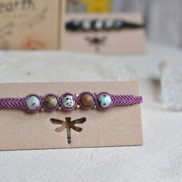 Unikatna pletena ženska narukvica sa jaspisom