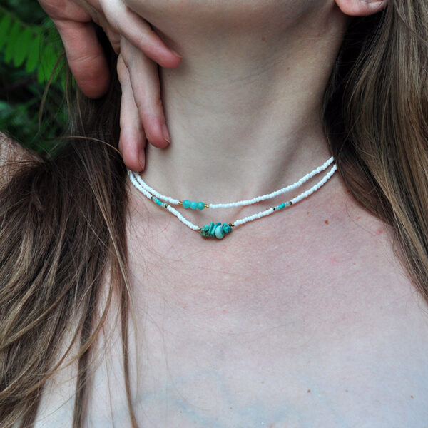 Unikatna ženska ogrlica sa tirkizom